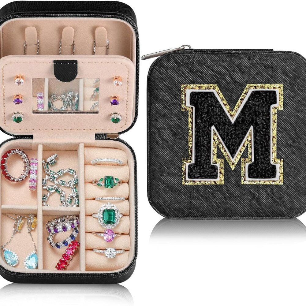 Jewelry Box, Small Travel Organizer for Necklaces, Earrings, Rings, Bracelet, In